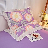 Quality Pastoral Refreshing 2pc Set of Pillow Cases Soft Comfortable Decoration /2PCS Home Office Pillowcase Living Room Bedroom Sofa Cushion Cover Solid Color Refreshing Girly Style Soft Comfortable miniinthebox