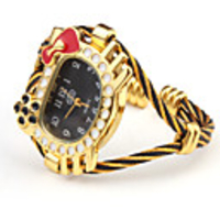 Quartz Watch with Metal Rope Watch Strap - Black