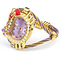 Quartz Watch with Metal Rope Watch Strap - Pink
