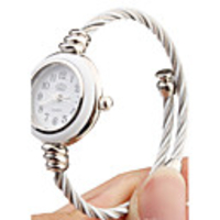 Quartz Watch with Metal Rope Watch Strap - Pink Face
