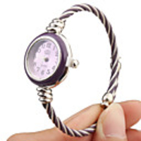 Quartz Watch with Metal Rope Watch Strap - Pink Face