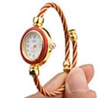 Quartz Watch with Metal Rope Watch Strap - Purple Face
