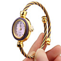 Quartz Watch with Metal Rope Watch Strap - White Face