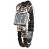 Quartz Watch with PU Leather Rope Watch Strap - Black
