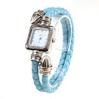 Quartz Watch with PU Leather Rope Watch Strap - Blue