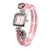 Quartz Watch with PU Leather Rope Watch Strap - Pink
