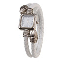 Quartz Watch with PU Leather Rope Watch Strap - White