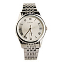 Quartz Wrist Watch with Stainless Steel Band For Men Silver