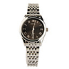 Quartz Wrist Watch with Stainless Steel Band For Women Black Silver