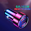Quick Car Charger 6A 45W Dual USB Type C Charge For Xiaomi Samsung Phone Car Fast Charging Dual-Port USB Type C Charger Kit with Car Charger