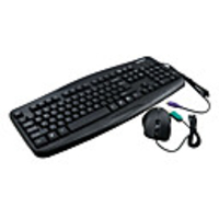 QWERTY PS/2 Keyboard and USB Mouse Set (Black)