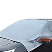 R-3909-1 Car Windshield Snow Cover for Car Front Windscreen Ice Cover Protector Waterproof Car Windshield Sun Shade Half Car Cover with Hook and Straps Fit Most Car SUV Truck Van