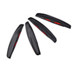 R Sports Car Trim Nude Door Guard - Black(4-Pack)