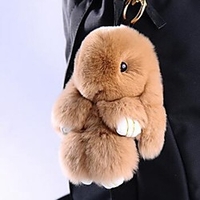 Rabbit Keychain Yellow Brown Fur For miniinthebox
