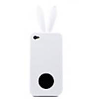 Rabbit Protective Silicon Case For iPhone 4 White
