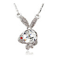 Rabbit Shaped Crystal Necklace