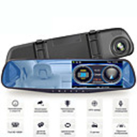 Radar Detector Spiegel 3 In 1 Dash Cam Dvr Recorder Met Antiradar Gps Tracker Snelheid Detectie Voor Rusland Achter camera