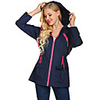 rain jacket women waterproof with hood long outdoor hiking rain jacket with pocket(navy blue-xxl)