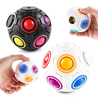 Rainbow Puzzle Ball Cube Magic Rainbow Ball Puzzle Bundle Stress Fidget Ball Brain Teasers Games Fidget Toys for Kids miniinthebox