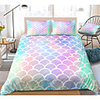 Rainbow Scale Print 3-Piece Duvet Cover Set Hotel Bedding Sets Comforter Cover with Soft Lightweight Microfiber(Include 1 Duvet Cover and 1or 2 Pillowcases)