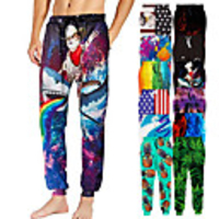 rainbow shark joggers for mens cool space cat lounge joggers funny sport pants womens casual workout trousers unisex galaxy baggy sweatpants xl