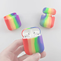 Rainbow Silicone Headphone Case for Airpods Case Shockproof Bluetooth Wireless Earphone Protective Cover