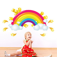Rainbow Wall Stickers Plane Wall Stickers / Holiday Wall Stickers Decorative Wall Stickers PVC Home Decoration Wall Decal Wall / Window Decoration 1pc