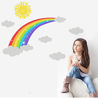 Rainbow Wall Stickers Plane Wall Stickers / Holiday Wall Stickers Decorative Wall Stickers,  PVC Home Decoration Wall Decal Wall Decoration 1pc