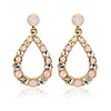 Raindrops Circle Diamond Inlaid Earrings