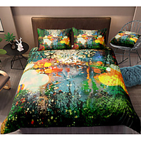 Rainy Street Print 3-Piece Duvet Cover Set Hotel Bedding Sets Comforter Cover with Soft Lightweight Microfiber,  Include 1 Duvet Cover,  2 Pillowcases for Double/Queen/King(1 Pillowcase for Twin/Single)