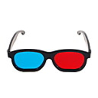 Re-useable Plastic Frame and Lens Anaglyphic Red Blue 3D Glasses (Frame Color Assorted)