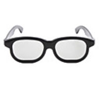 Re-useable Plastic Frame Resin Lens 3D Glasses(Black)