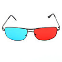 Re-useable Plastic Frame Resin Lens 3D Glasses(Blue and Red)