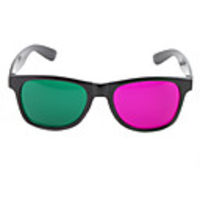 Re-useable Plastic Frame Resin Lens 3D Glasses(Green and Red)