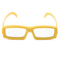 Re-useable Plastic Frame Resin Lens 3D Glasses(Yellow)