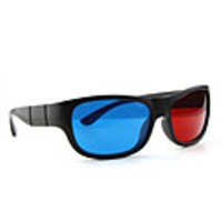 Re-useable Plastic Frame Resin Lens Anaglyphic 3D Glasses