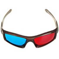 Re-useable Plastic Frame Resin Lens Anaglyphic Blue Red 3D Glasses
