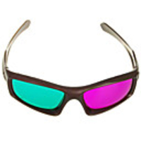 Re-useable Plastic Frame Resin Lens Anaglyphic Green Magenta 3D Glasses