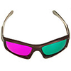 Re-useable Plastic Frame Resin Lens Anaglyphic Magenta Green 3D Glasses