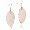 real fall leaf dangling earrings for women girls gift jewelry in rose gold