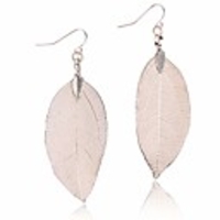 real fall leaf dangling earrings for women girls gift jewelry in rose gold