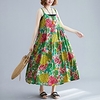 real shot cotton and linen print plus size suspender dress big swing skirt holiday skirt miniinthebox