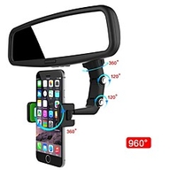 Rearview Mirror Phone Holder Universal 360 Degrees Rotating Car Phone Holder Car Rearview Mirror Mount Phone and GPS Holder for 47mm-71mm Wide Mobile Phones Use for Home Table Kitchen etc 1PCS miniinthebox