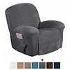 Recliner Chair Cover Velvet Plush 1-Piece Recliner Covers for Large Recliner,  Soft Thick Luxury Velvet Furniture Protector with Elastic Bottom,  Anti-Slip Foams Attached