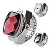 Rectangled Gem Case Metal Ring Watch