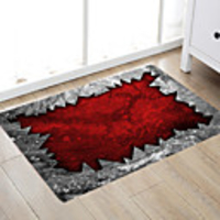Red Crack Modern Bath Mats Nonwoven / Memory Foam Novelty Bathroom