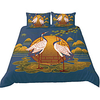 red-crowned crane 3-piece duvet cover set hotel bedding sets comforter cover with soft lightweight microfiber,  include 1 duvet cover,  2 pillowcases for double/queen/king(1 pillowcase for twin/single) miniinthebox