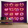 Red Hearts Lights Background Digital Printed Tapestry Decor Wall Art Tablecloths Bedspread Picnic Blanket Beach Throw Tapestries Colorful Bedroom Hall Dorm Living Room Hanging