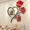 Red Love Rose Wall Decals 3D Diy Photo Frame Wall Stickers Home Gift Wall Hanging Decor Mural Home Decor Decal Art Ornament miniinthebox