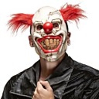 Red Nose Hair Joker Mask Cosplay Horror Scary Demon Devil Clown Big Mouth Half Face Latex Masks Halloween Party Costumes Props